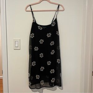 Kendall & Kylie Black Dress with White Floral Design